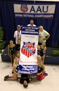 CVD Divers and Coaches receiving our National Champions Banner